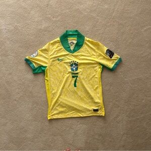 Vinicius Junior Nike Brazil Yellow and Green Soccer Jersey